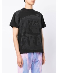 Aries Mega Temple Bleached Print T Shirt