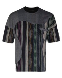 Labrum London Mixed Pattern Short Sleeve Panelled T Shirt