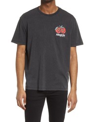 AllSaints Mutual Cotton Graphic Tee In Washed Black At Nordstrom