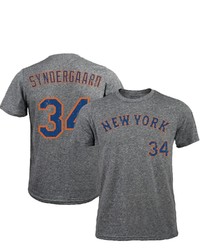 Majestic Threads Noah Syndergaard Gray New York Mets Premium Tri Blend Name Number T Shirt