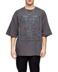Topman Oversize Reflective City Graphic T Shirt