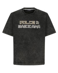 Dolce & Gabbana Stud Embellished Washed Cotton T Shirt