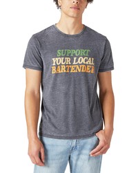 Lucky Brand Support Your Local Bartender Graphic Tee In Jet Black At Nordstrom