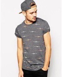 Asos T Shirt With All Over Print And Rolled Sleeve