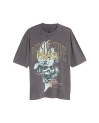 River Island Washed Skull Cotton Graphic Tee