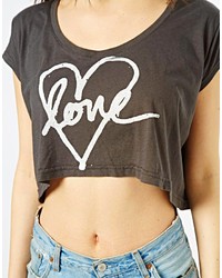 Illustrated People Spray Heart Wide Crop Top