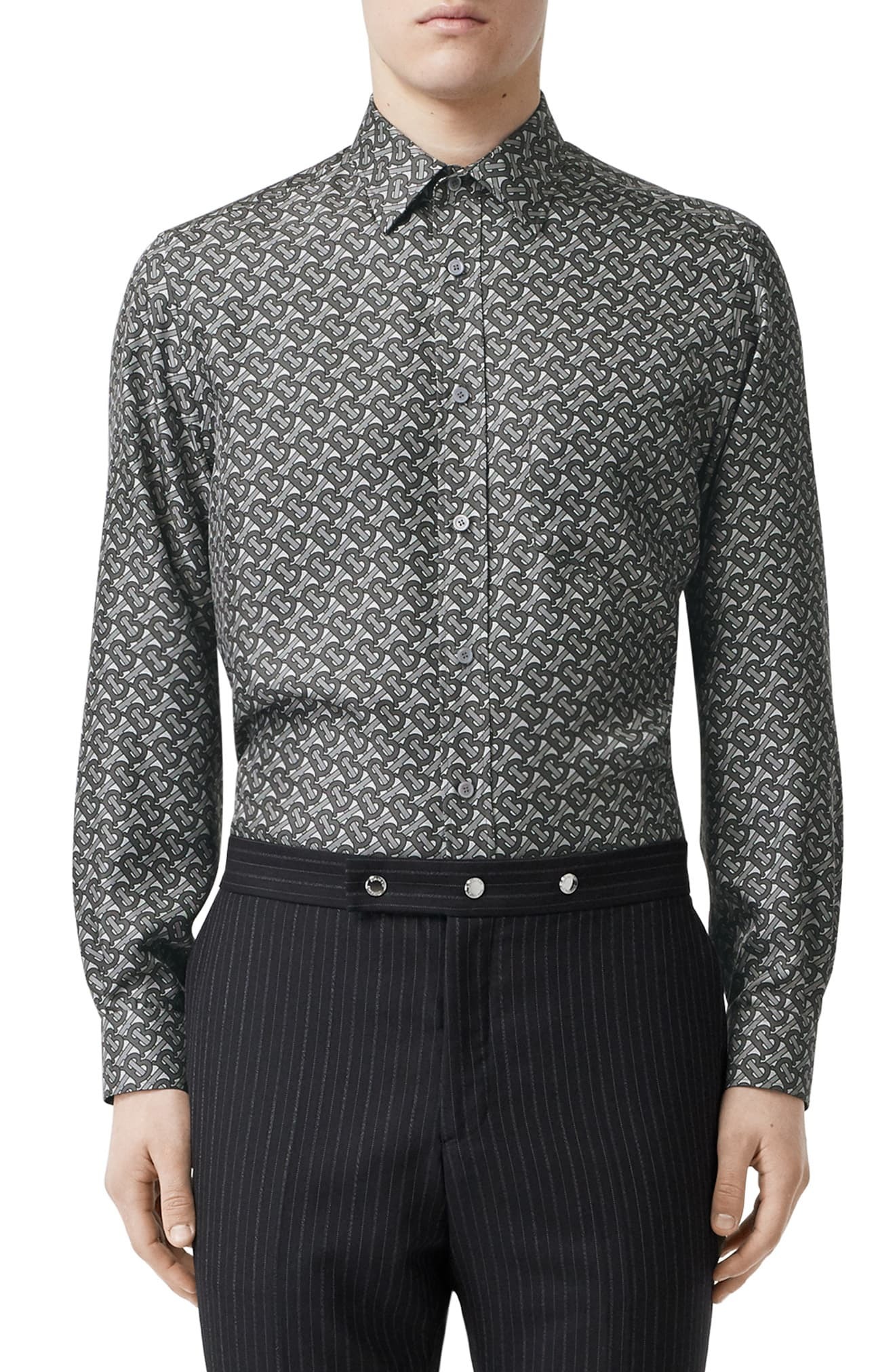 Burberry Monogram Silk Button Up Shirt, $345 | Nordstrom | Lookastic