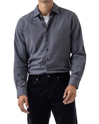 Charcoal Print Flannel Long Sleeve Shirt
