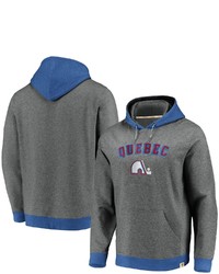 FANATICS Branded Heathered Grayblue Quebec Nordiques True Classics Signature Fleece Pullover Hoodie In Heather Gray At Nordstrom
