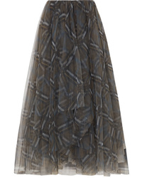 Charcoal Print Full Skirt