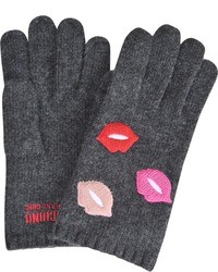 Moschino Mouth Print Mesh Gloves