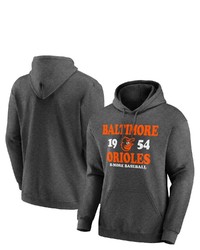 FANATICS Branded Charcoal Baltimore Orioles Fierce Competitor Pullover Hoodie