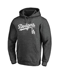 FANATICS Branded Charcoal Los Angeles Dodgers Team Logo Lockup Pullover Hoodie