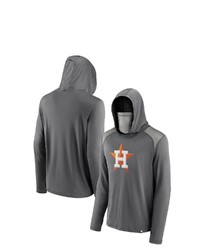 FANATICS Branded Gray Houston Astros Rally On Transitional Haven Pullover Hoodie With Face Covering