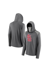 FANATICS Branded Gray St Louis Cardinals Rally On Transitional Haven Pullover Hoodie With Face Covering