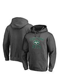 FANATICS Branded Heather Charcoal New York Jets Victory Arch Team Pullover Hoodie