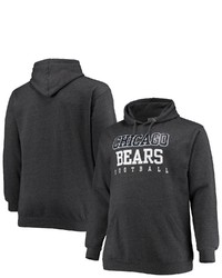 FANATICS Branded Heathered Charcoal Chicago Bears Big Tall Practice Pullover Hoodie