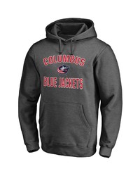 FANATICS Branded Heathered Charcoal Columbus Blue Jackets Victory Arch Pullover Hoodie