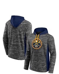 FANATICS Branded Heathered Charcoal Denver Nuggets Instant Replay Colorblocked Pullover Hoodie