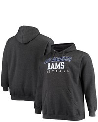 FANATICS Branded Heathered Charcoal Los Angeles Rams Big Tall Practice Pullover Hoodie