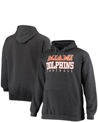 FANATICS Branded Heathered Charcoal Miami Dolphins Big Tall Practice Pullover Hoodie