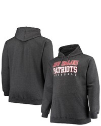 FANATICS Branded Heathered Charcoal New England Patriots Big Tall Practice Pullover Hoodie