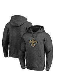 FANATICS Branded Heathered Charcoal New Orleans Saints Team Logo Pullover Hoodie