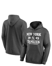 FANATICS Branded Heathered Charcoal New York Yankees Fierce Competitor Pullover Hoodie