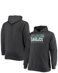 FANATICS Branded Heathered Charcoal Philadelphia Eagles Big Tall Practice Pullover Hoodie