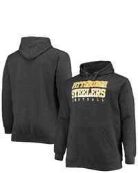 FANATICS Branded Heathered Charcoal Pittsburgh Ers Big Tall Practice Pullover Hoodie