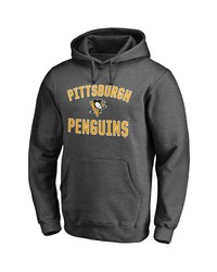 FANATICS Branded Heathered Charcoal Pittsburgh Penguins Team Victory Arch Pullover Hoodie