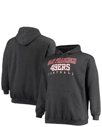 FANATICS Branded Heathered Charcoal San Francisco 49ers Big Tall Practice Pullover Hoodie