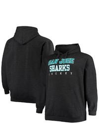 FANATICS Branded Heathered Charcoal San Jose Sharks Big Tall Pullover Hoodie
