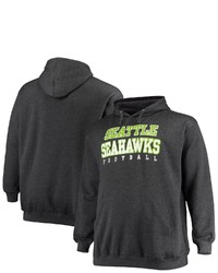 FANATICS Branded Heathered Charcoal Seattle Seahawks Big Tall Practice Pullover Hoodie