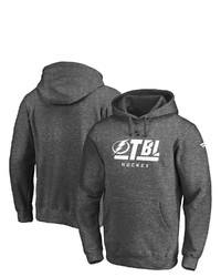 FANATICS Branded Heathered Charcoal Tampa Bay Lightning Authentic Pro Secondary Logo Pullover Hoodie