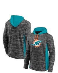 FANATICS Branded Heathered Charcoalaqua Miami Dolphins Instant Replay Pullover Hoodie In Heather Charcoal At Nordstrom