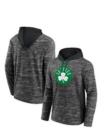 FANATICS Branded Heathered Charcoalblack Boston Celtics Instant Replay Colorblocked Pullover Hoodie