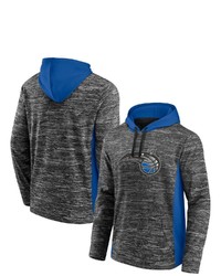 FANATICS Branded Heathered Charcoalblue Orlando Magic Instant Replay Colorblocked Pullover Hoodie