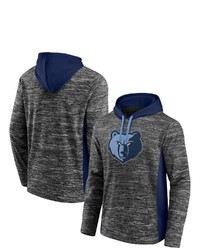 FANATICS Branded Heathered Charcoalnavy Memphis Grizzlies Instant Replay Colorblocked Pullover Hoodie In Heather Charcoal At Nordstrom