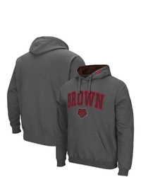 Colosseum Charcoal Brown Bears Arch And Logo Pullover Hoodie