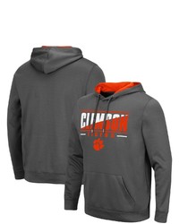 Colosseum Charcoal Clemson Tigers Slash Stack 20 Pullover Hoodie At Nordstrom
