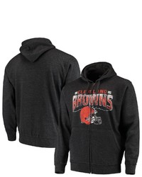 G-III SPORTS BY CARL BANKS Charcoal Cleveland Browns Perfect Season Full Zip Hoodie