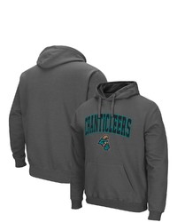 Colosseum Charcoal Coastal Carolina Chanticleers Arch And Logo Pullover Hoodie