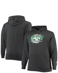 New Era Charcoal New York Jets Big Tall Primary Logo Pullover Hoodie