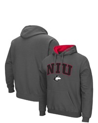 Colosseum Charcoal Northern Illinois Huskies Arch And Logo Pullover Hoodie