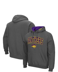 Colosseum Charcoal Northern Iowa Panthers Arch And Logo Pullover Hoodie