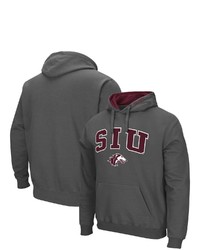 Colosseum Charcoal Southern Illinois Salukis Arch And Logo Pullover Hoodie