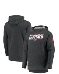 adidas Charcoal Washington Capitals Squad Climalite Pullover Hoodie