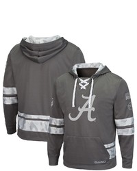 Colosseum Gray Alabama Crimson Tide Oht Military Appreciation Lace Up Pullover Hoodie