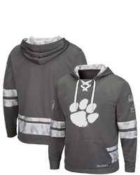 Colosseum Gray Clemson Tigers Oht Military Appreciation Lace Up Pullover Hoodie